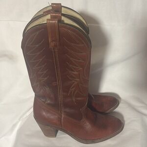 Women's Dingo Vintage Dark Rust/Brown Cowboy Boots Size 7.5 M